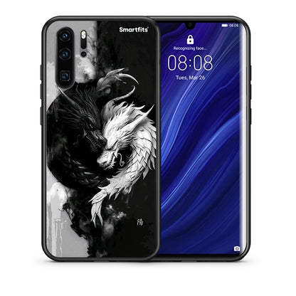 Θήκη Huawei P30 Pro Yin Yang από τη Smartfits με σχέδιο στο πίσω μέρος και μαύρο περίβλημα | Huawei P30 Pro Yin Yang case with colorful back and black bezels