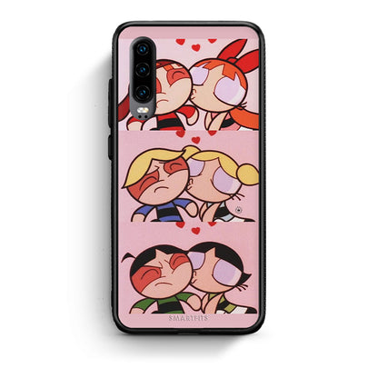 Huawei P30 Puff Love Θήκη Αγίου Βαλεντίνου από τη Smartfits με σχέδιο στο πίσω μέρος και μαύρο περίβλημα | Smartphone case with colorful back and black bezels by Smartfits