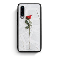 Thumbnail for Huawei P30 Red Rose θήκη από τη Smartfits με σχέδιο στο πίσω μέρος και μαύρο περίβλημα | Smartphone case with colorful back and black bezels by Smartfits