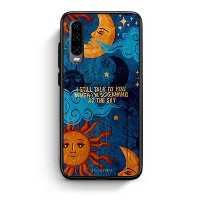 Huawei P30 Screaming Sky θήκη από τη Smartfits με σχέδιο στο πίσω μέρος και μαύρο περίβλημα | Smartphone case with colorful back and black bezels by Smartfits