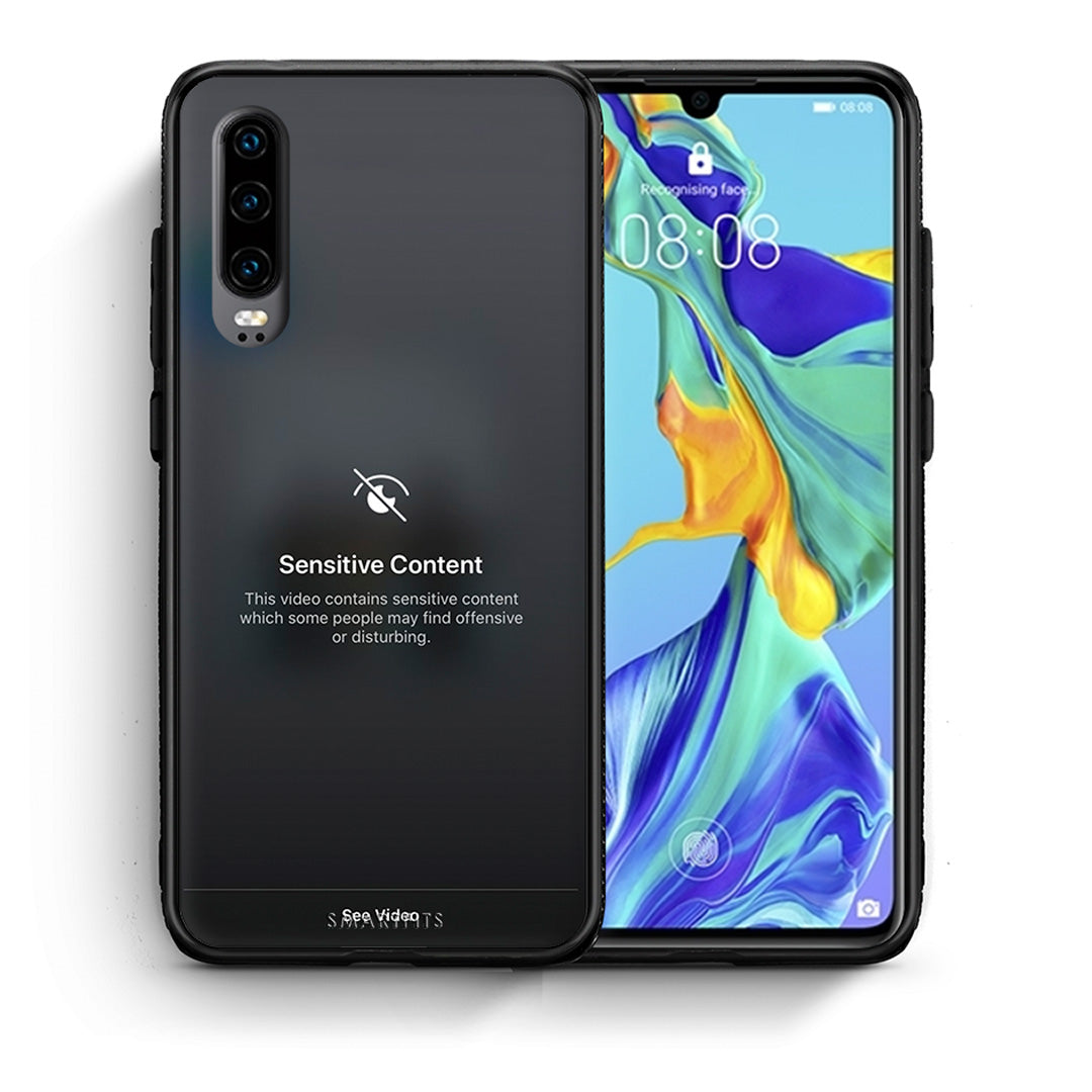 Θήκη Huawei P30 Sensitive Content από τη Smartfits με σχέδιο στο πίσω μέρος και μαύρο περίβλημα | Huawei P30 Sensitive Content case with colorful back and black bezels