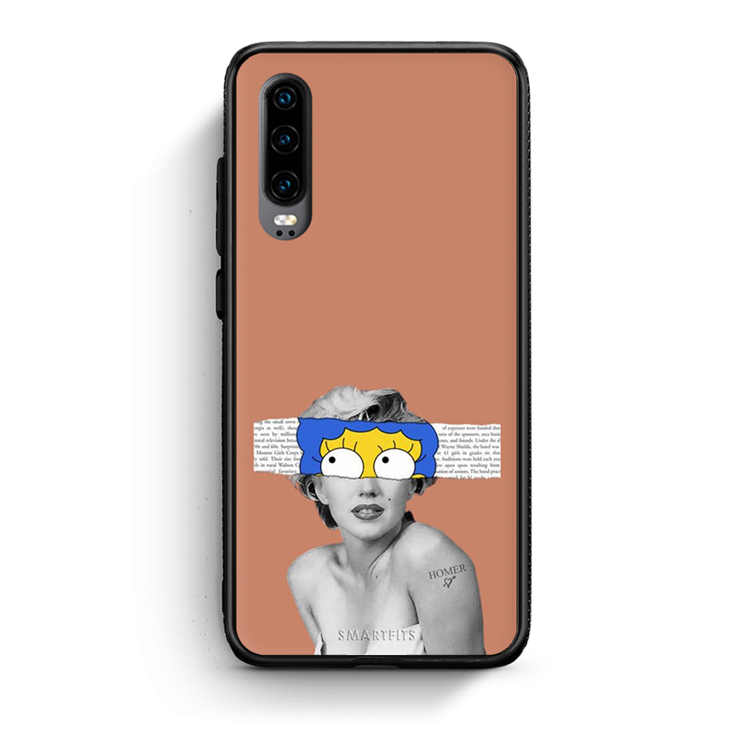 Huawei P30 Sim Merilyn θήκη από τη Smartfits με σχέδιο στο πίσω μέρος και μαύρο περίβλημα | Smartphone case with colorful back and black bezels by Smartfits