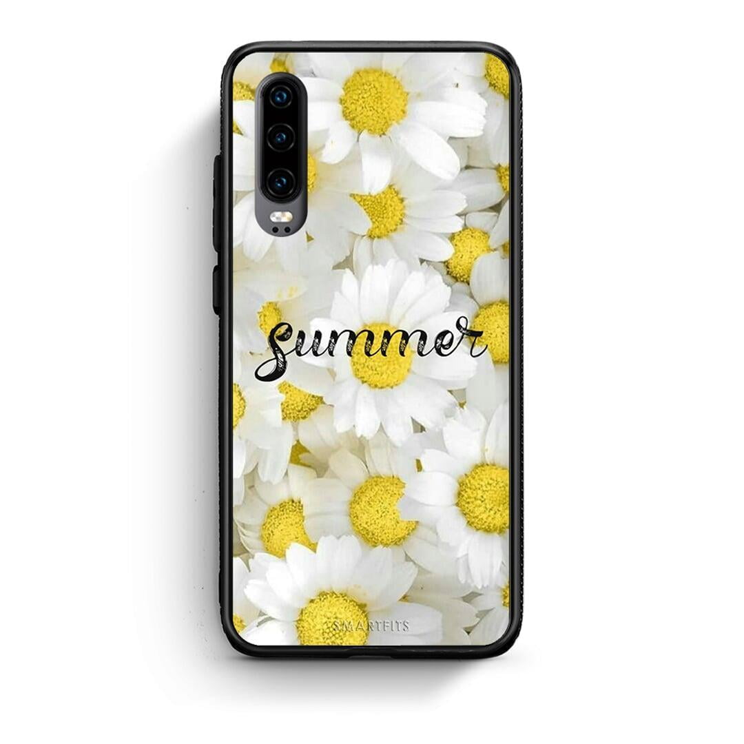 Huawei P30 Summer Daisies Θήκη από τη Smartfits με σχέδιο στο πίσω μέρος και μαύρο περίβλημα | Smartphone case with colorful back and black bezels by Smartfits