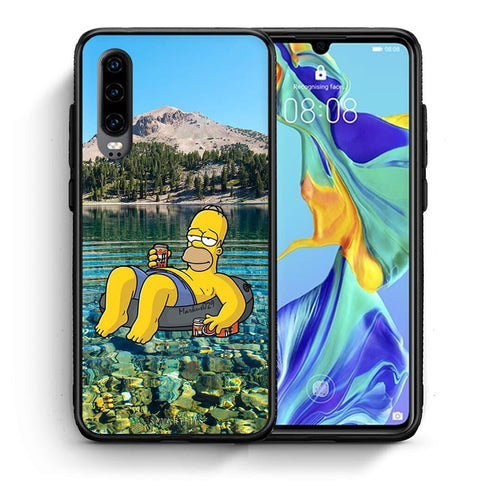 Θήκη Huawei P30 Summer Happiness από τη Smartfits με σχέδιο στο πίσω μέρος και μαύρο περίβλημα | Huawei P30 Summer Happiness case with colorful back and black bezels