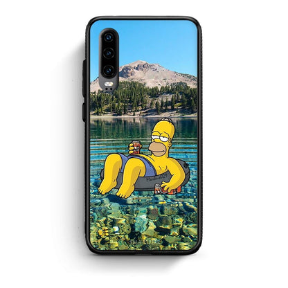 Huawei P30 Summer Happiness Θήκη από τη Smartfits με σχέδιο στο πίσω μέρος και μαύρο περίβλημα | Smartphone case with colorful back and black bezels by Smartfits