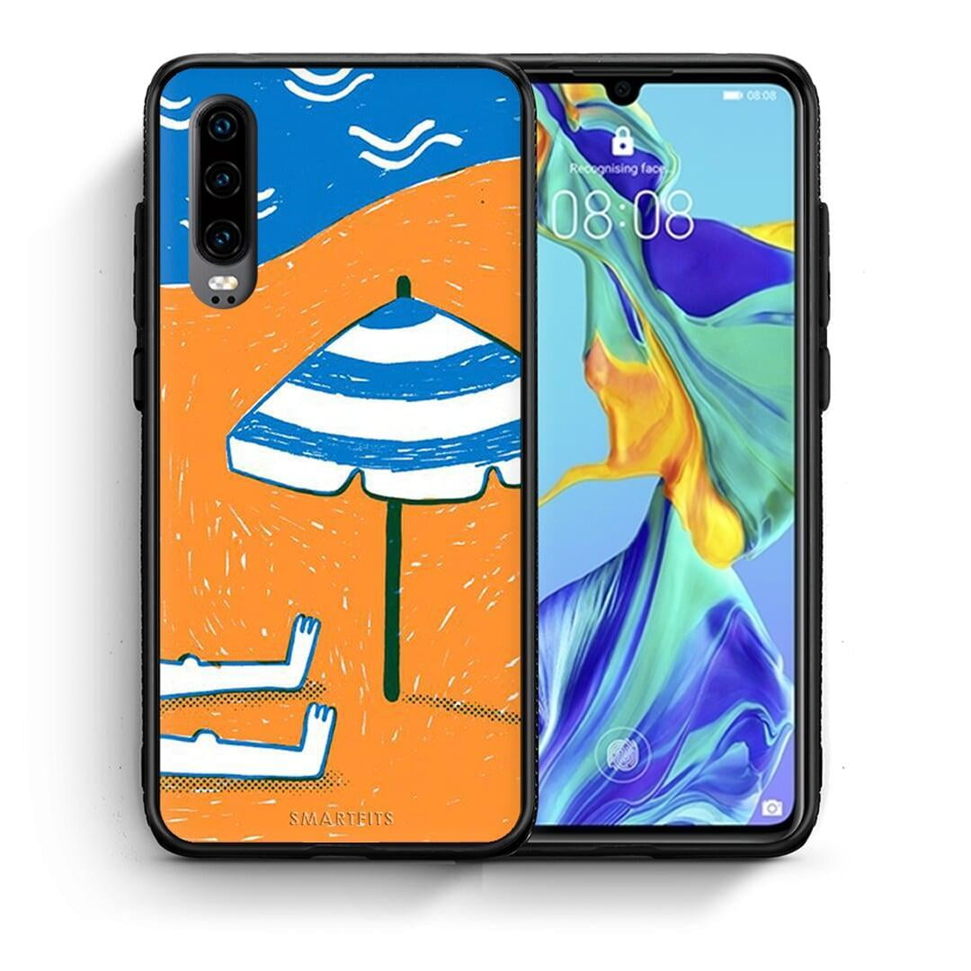 Θήκη Huawei P30 Summering από τη Smartfits με σχέδιο στο πίσω μέρος και μαύρο περίβλημα | Huawei P30 Summering case with colorful back and black bezels