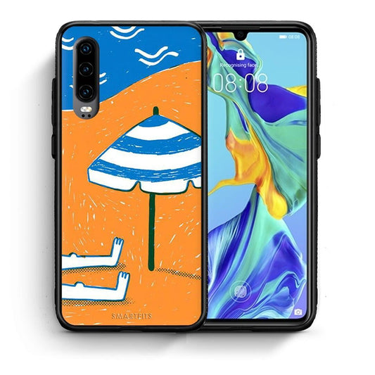 Θήκη Huawei P30 Summering από τη Smartfits με σχέδιο στο πίσω μέρος και μαύρο περίβλημα | Huawei P30 Summering case with colorful back and black bezels