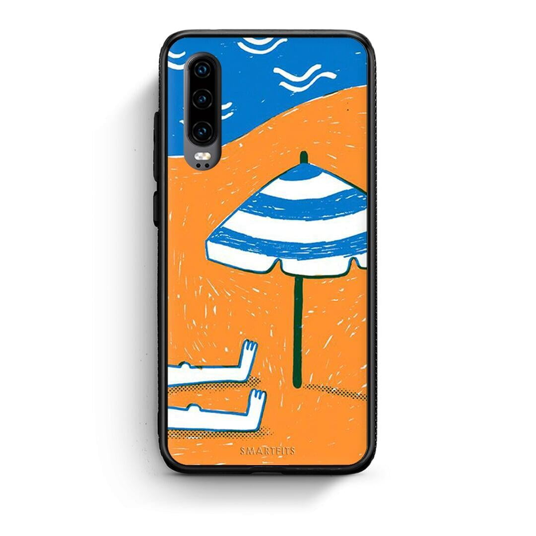 Huawei P30 Summering Θήκη από τη Smartfits με σχέδιο στο πίσω μέρος και μαύρο περίβλημα | Smartphone case with colorful back and black bezels by Smartfits