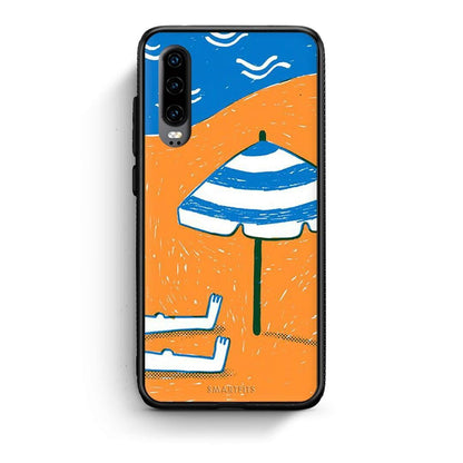 Huawei P30 Summering Θήκη από τη Smartfits με σχέδιο στο πίσω μέρος και μαύρο περίβλημα | Smartphone case with colorful back and black bezels by Smartfits
