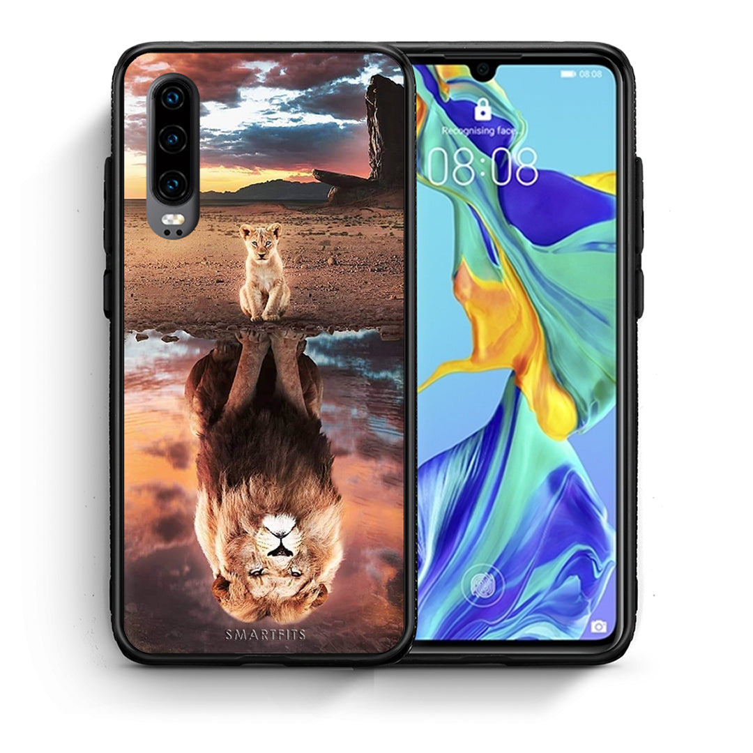 Θήκη Αγίου Βαλεντίνου Huawei P30 Sunset Dreams από τη Smartfits με σχέδιο στο πίσω μέρος και μαύρο περίβλημα | Huawei P30 Sunset Dreams case with colorful back and black bezels