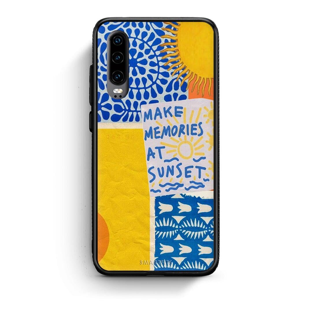 Huawei P30 Sunset Memories Θήκη από τη Smartfits με σχέδιο στο πίσω μέρος και μαύρο περίβλημα | Smartphone case with colorful back and black bezels by Smartfits