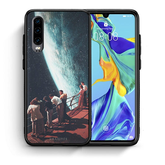 Θήκη Huawei P30 Surreal View από τη Smartfits με σχέδιο στο πίσω μέρος και μαύρο περίβλημα | Huawei P30 Surreal View case with colorful back and black bezels