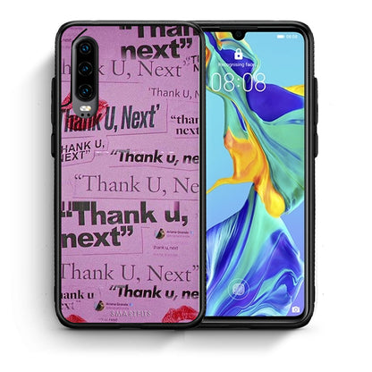 Θήκη Αγίου Βαλεντίνου Huawei P30 Thank You Next από τη Smartfits με σχέδιο στο πίσω μέρος και μαύρο περίβλημα | Huawei P30 Thank You Next case with colorful back and black bezels