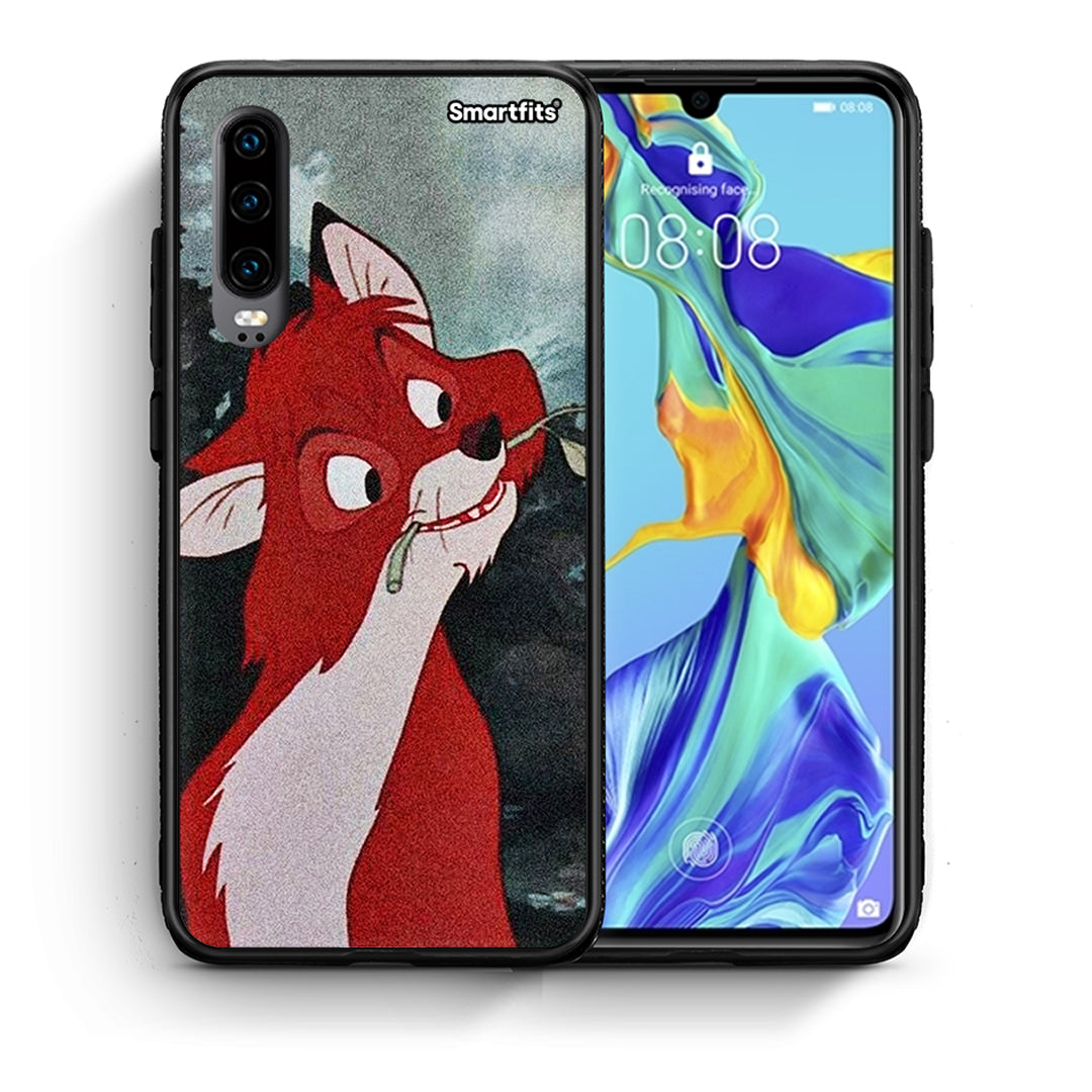 Θήκη Huawei P30 Tod And Vixey Love 1 από τη Smartfits με σχέδιο στο πίσω μέρος και μαύρο περίβλημα | Huawei P30 Tod And Vixey Love 1 case with colorful back and black bezels