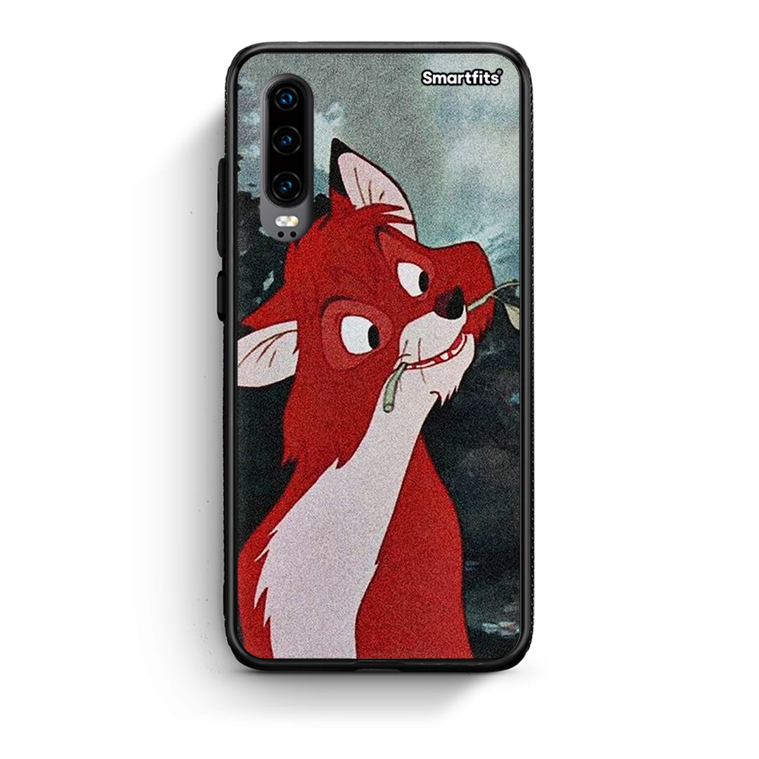Huawei P30 Tod And Vixey Love 1 θήκη από τη Smartfits με σχέδιο στο πίσω μέρος και μαύρο περίβλημα | Smartphone case with colorful back and black bezels by Smartfits