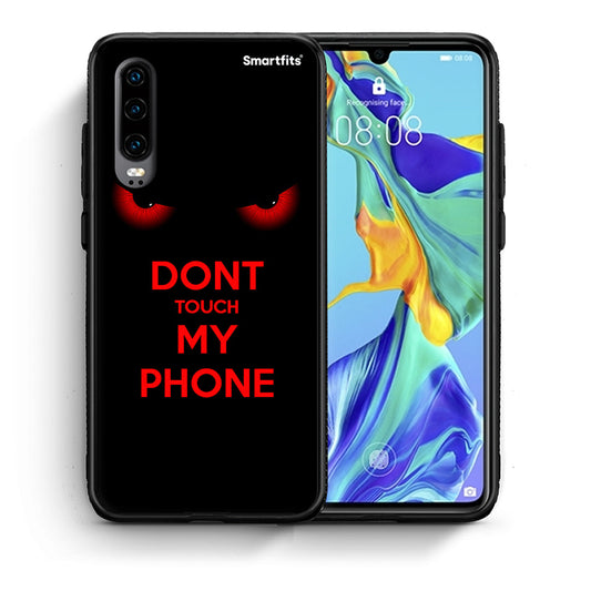 Θήκη Huawei P30 Touch My Phone από τη Smartfits με σχέδιο στο πίσω μέρος και μαύρο περίβλημα | Huawei P30 Touch My Phone case with colorful back and black bezels
