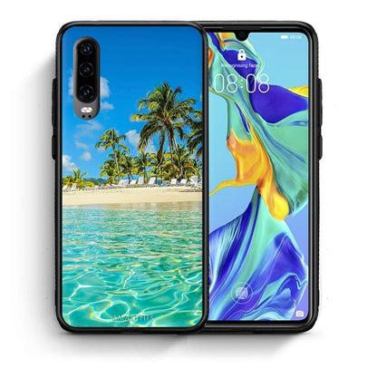 Θήκη Huawei P30 Tropical Vibes από τη Smartfits με σχέδιο στο πίσω μέρος και μαύρο περίβλημα | Huawei P30 Tropical Vibes case with colorful back and black bezels
