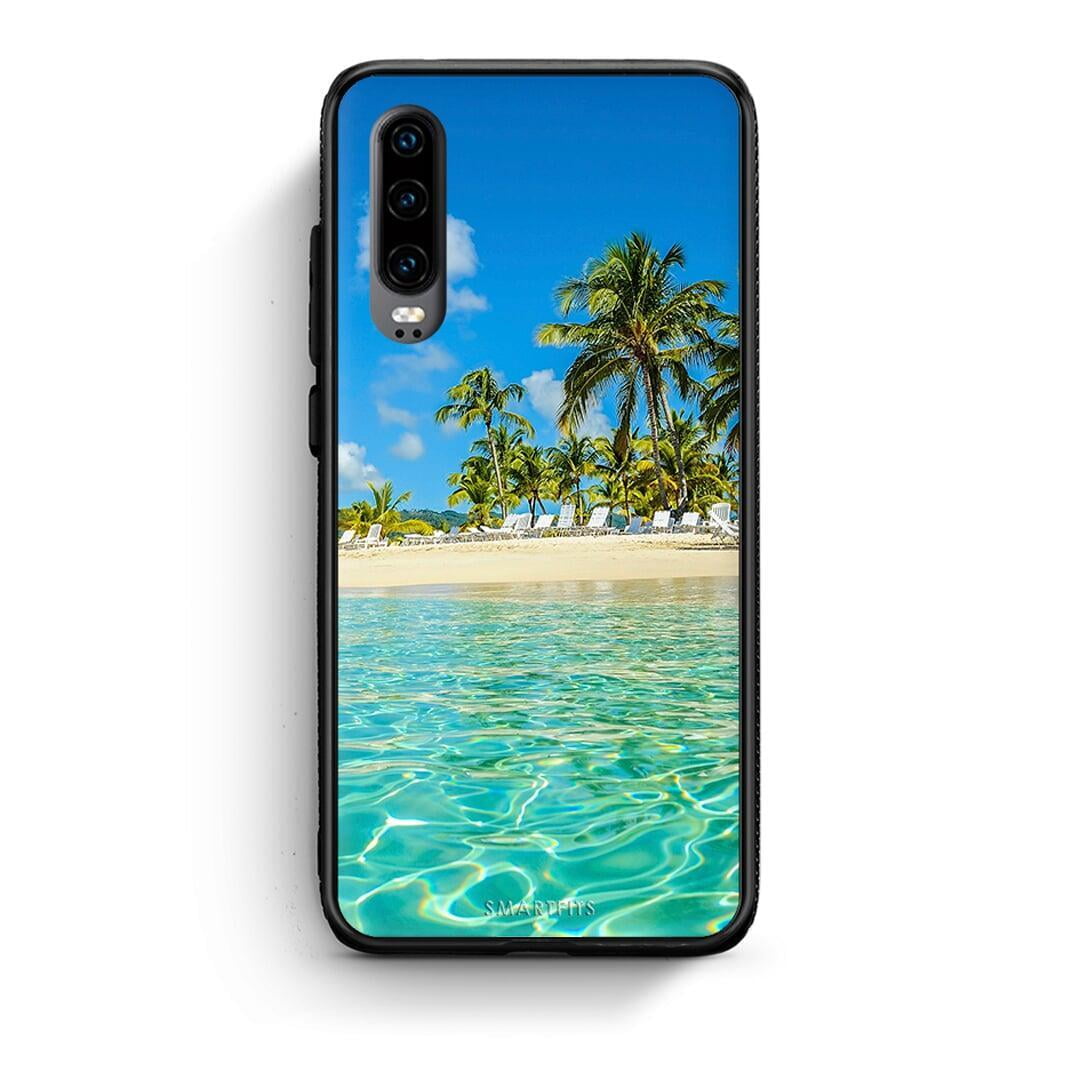 Huawei P30 Tropical Vibes Θήκη από τη Smartfits με σχέδιο στο πίσω μέρος και μαύρο περίβλημα | Smartphone case with colorful back and black bezels by Smartfits