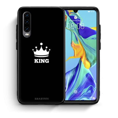 Θήκη Huawei P30 King Valentine από τη Smartfits με σχέδιο στο πίσω μέρος και μαύρο περίβλημα | Huawei P30 King Valentine case with colorful back and black bezels
