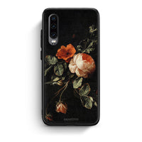 Thumbnail for Huawei P30 Vintage Roses θήκη από τη Smartfits με σχέδιο στο πίσω μέρος και μαύρο περίβλημα | Smartphone case with colorful back and black bezels by Smartfits