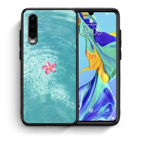 Θήκη Huawei P30 Water Flower από τη Smartfits με σχέδιο στο πίσω μέρος και μαύρο περίβλημα | Huawei P30 Water Flower case with colorful back and black bezels
