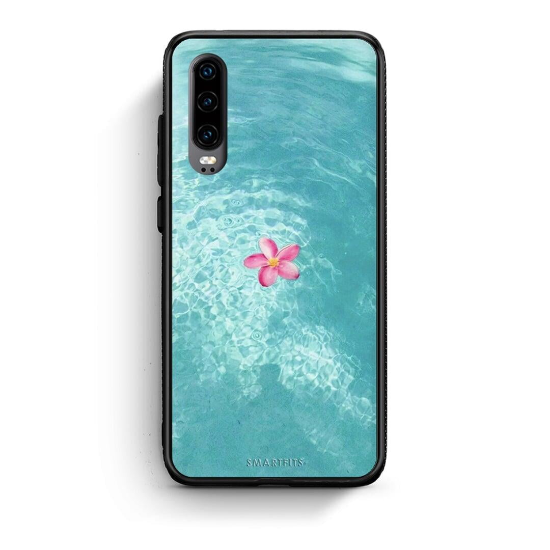 Huawei P30 Water Flower Θήκη από τη Smartfits με σχέδιο στο πίσω μέρος και μαύρο περίβλημα | Smartphone case with colorful back and black bezels by Smartfits