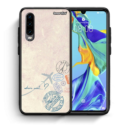Θήκη Huawei P30 Where Next από τη Smartfits με σχέδιο στο πίσω μέρος και μαύρο περίβλημα | Huawei P30 Where Next case with colorful back and black bezels