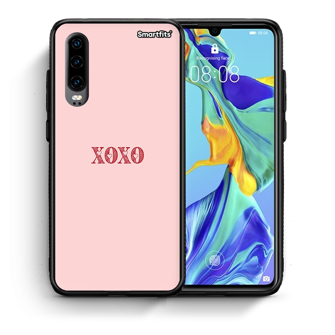Θήκη Huawei P30 XOXO Love από τη Smartfits με σχέδιο στο πίσω μέρος και μαύρο περίβλημα | Huawei P30 XOXO Love case with colorful back and black bezels