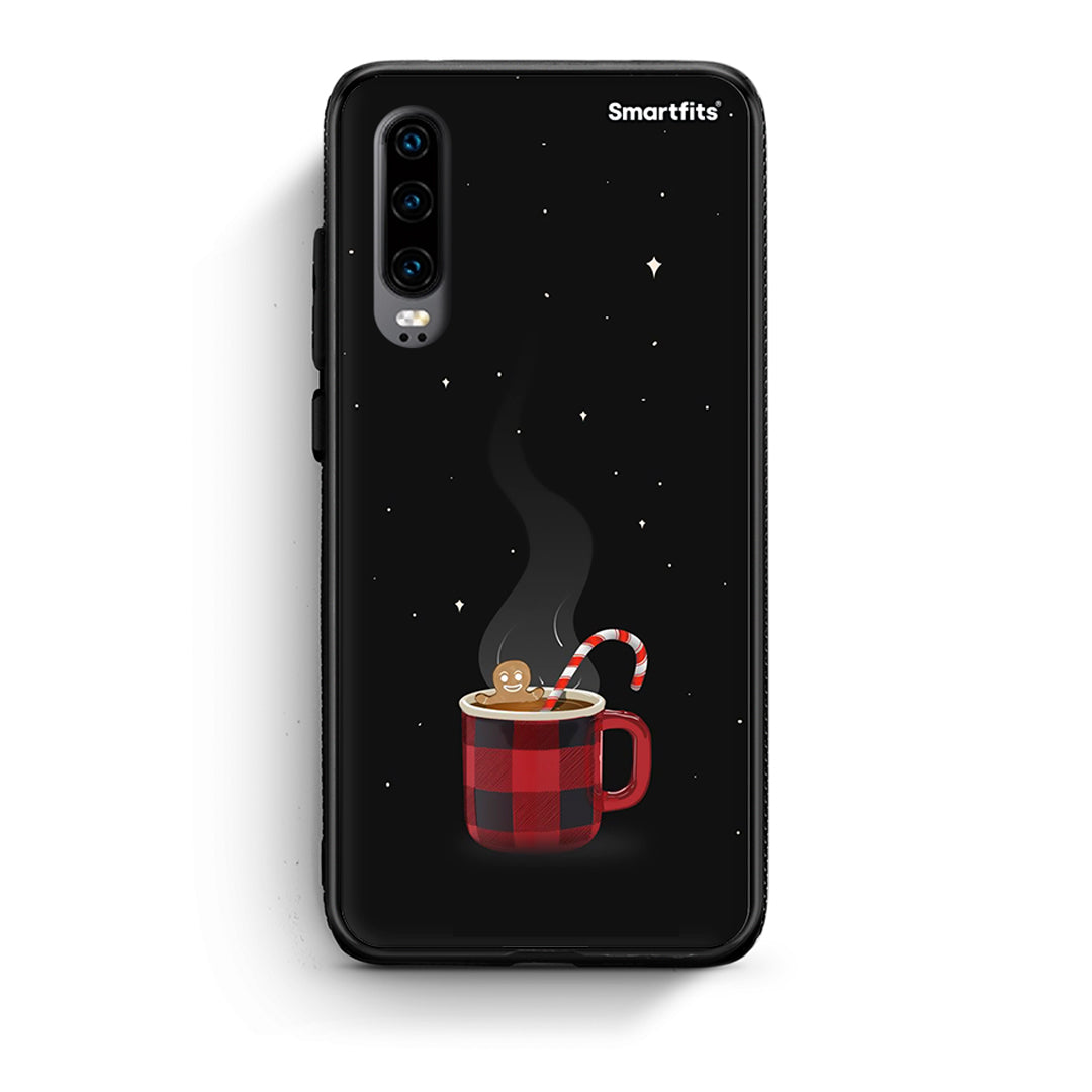 Huawei P30 Xmas Bathing θήκη από τη Smartfits με σχέδιο στο πίσω μέρος και μαύρο περίβλημα | Smartphone case with colorful back and black bezels by Smartfits