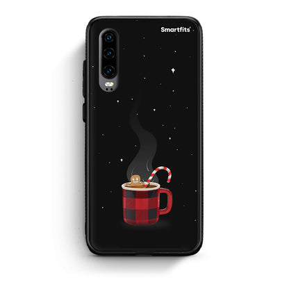 Huawei P30 Xmas Bathing θήκη από τη Smartfits με σχέδιο στο πίσω μέρος και μαύρο περίβλημα | Smartphone case with colorful back and black bezels by Smartfits