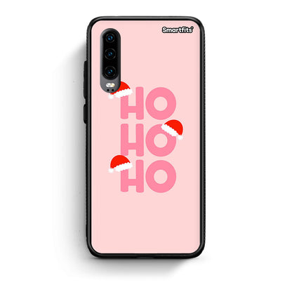 Huawei P30 Xmas Ho Ho Ho θήκη από τη Smartfits με σχέδιο στο πίσω μέρος και μαύρο περίβλημα | Smartphone case with colorful back and black bezels by Smartfits