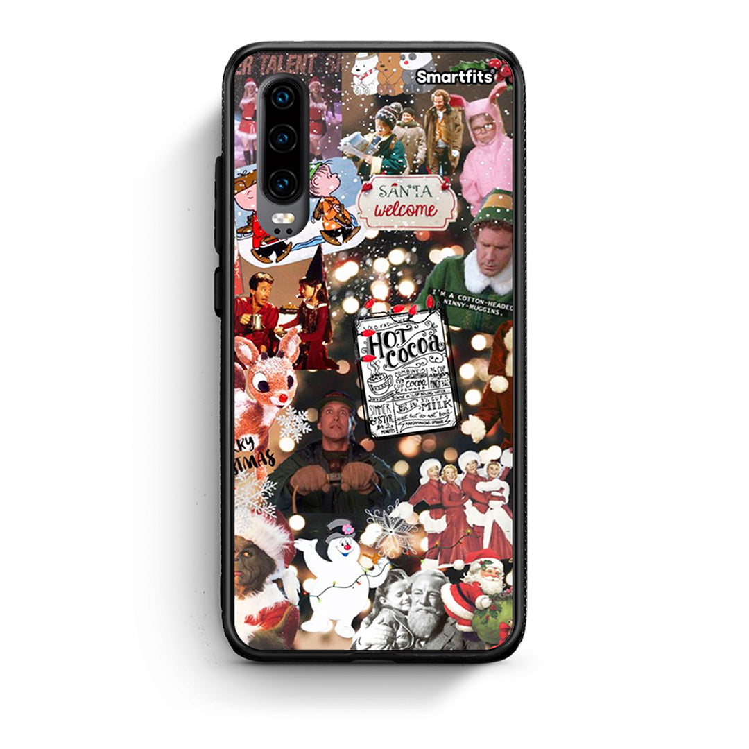 Huawei P30 Xmas Movies θήκη από τη Smartfits με σχέδιο στο πίσω μέρος και μαύρο περίβλημα | Smartphone case with colorful back and black bezels by Smartfits