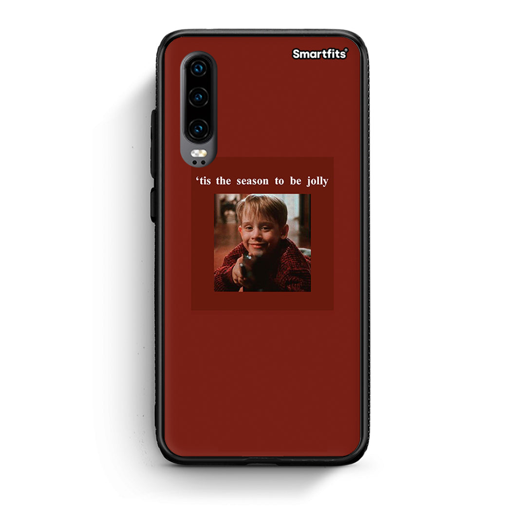 Huawei P30 Xmas Ultimate Spirit θήκη από τη Smartfits με σχέδιο στο πίσω μέρος και μαύρο περίβλημα | Smartphone case with colorful back and black bezels by Smartfits