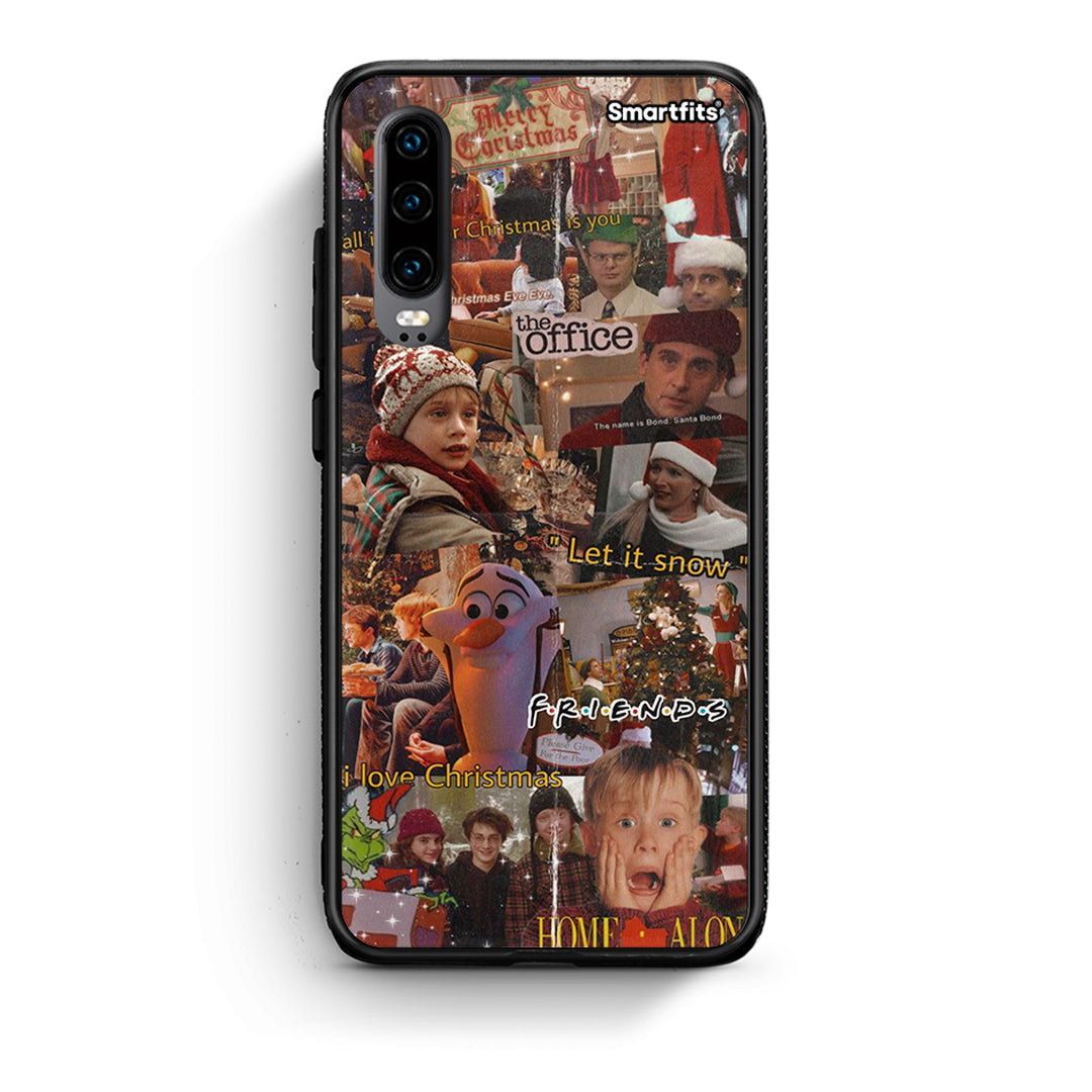 Huawei P30 Xmas Wishes θήκη από τη Smartfits με σχέδιο στο πίσω μέρος και μαύρο περίβλημα | Smartphone case with colorful back and black bezels by Smartfits