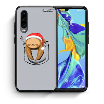 Θήκη Huawei P30 Xmas Zzzz από τη Smartfits με σχέδιο στο πίσω μέρος και μαύρο περίβλημα | Huawei P30 Xmas Zzzz case with colorful back and black bezels