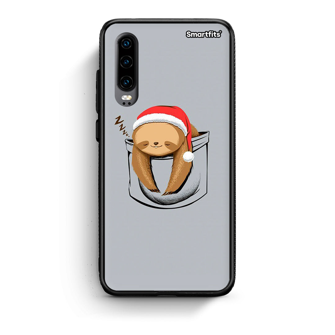 Huawei P30 Xmas Zzzz θήκη από τη Smartfits με σχέδιο στο πίσω μέρος και μαύρο περίβλημα | Smartphone case with colorful back and black bezels by Smartfits