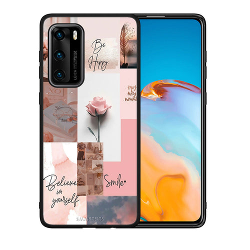 Θήκη Huawei P40 Aesthetic Collage από τη Smartfits με σχέδιο στο πίσω μέρος και μαύρο περίβλημα | Huawei P40 Aesthetic Collage case with colorful back and black bezels