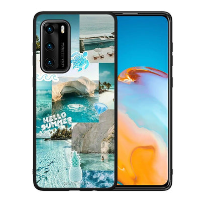 Θήκη Huawei P40 Aesthetic Summer από τη Smartfits με σχέδιο στο πίσω μέρος και μαύρο περίβλημα | Huawei P40 Aesthetic Summer case with colorful back and black bezels