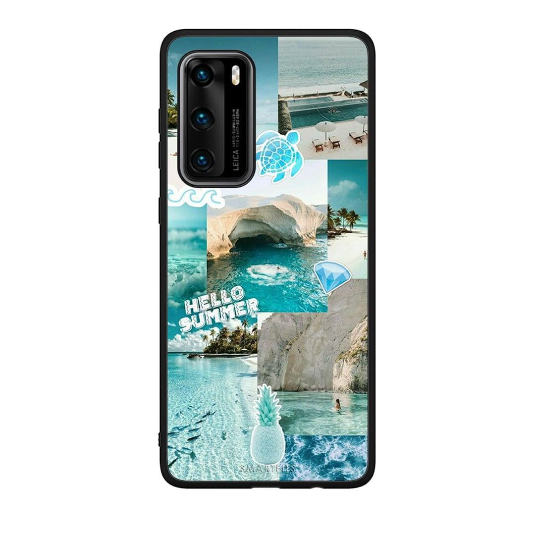 Huawei P40 Aesthetic Summer Θήκη από τη Smartfits με σχέδιο στο πίσω μέρος και μαύρο περίβλημα | Smartphone case with colorful back and black bezels by Smartfits