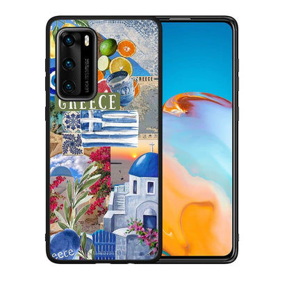 Θήκη Huawei P40 All Greek από τη Smartfits με σχέδιο στο πίσω μέρος και μαύρο περίβλημα | Huawei P40 All Greek case with colorful back and black bezels