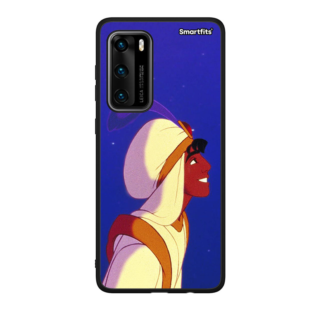 Huawei P40 Alladin And Jasmine Love 1 θήκη από τη Smartfits με σχέδιο στο πίσω μέρος και μαύρο περίβλημα | Smartphone case with colorful back and black bezels by Smartfits