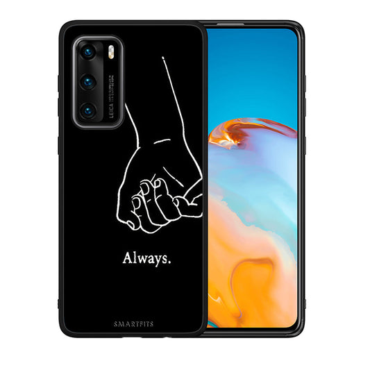 Θήκη Αγίου Βαλεντίνου Huawei P40 Always & Forever 1 από τη Smartfits με σχέδιο στο πίσω μέρος και μαύρο περίβλημα | Huawei P40 Always & Forever 1 case with colorful back and black bezels