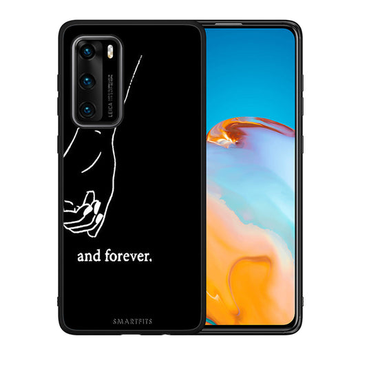 Θήκη Αγίου Βαλεντίνου Huawei P40 Always & Forever 2 από τη Smartfits με σχέδιο στο πίσω μέρος και μαύρο περίβλημα | Huawei P40 Always & Forever 2 case with colorful back and black bezels