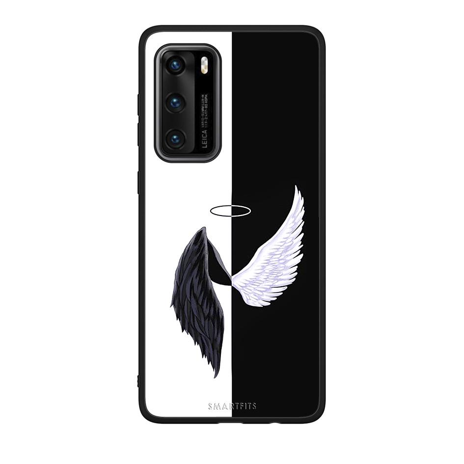 Huawei P40 Angels Demons θήκη από τη Smartfits με σχέδιο στο πίσω μέρος και μαύρο περίβλημα | Smartphone case with colorful back and black bezels by Smartfits