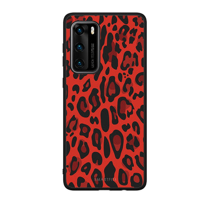 4 - Huawei P40 Red Leopard Animal case, cover, bumper