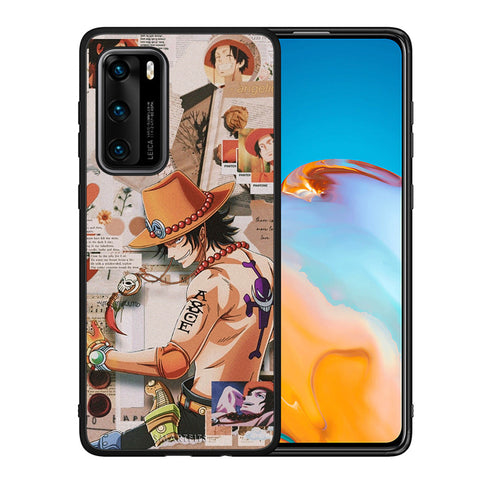 Θήκη Huawei P40 Anime Collage από τη Smartfits με σχέδιο στο πίσω μέρος και μαύρο περίβλημα | Huawei P40 Anime Collage case with colorful back and black bezels