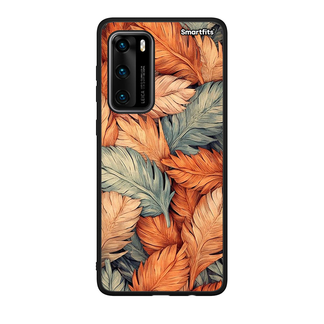 Huawei P40 Autumn Leaves Θήκη από τη Smartfits με σχέδιο στο πίσω μέρος και μαύρο περίβλημα | Smartphone case with colorful back and black bezels by Smartfits
