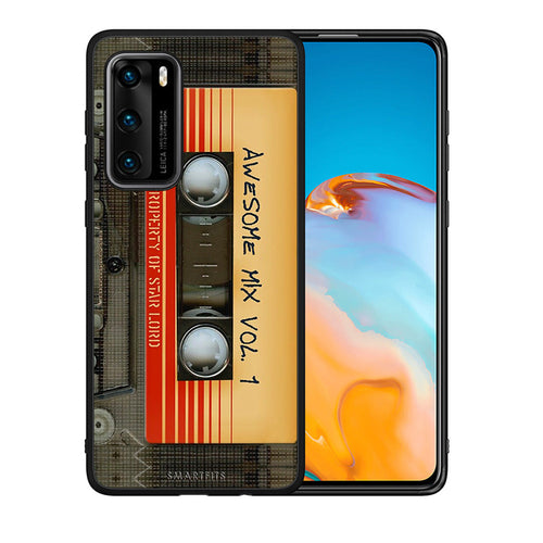 Θήκη Huawei P40 Awesome Mix από τη Smartfits με σχέδιο στο πίσω μέρος και μαύρο περίβλημα | Huawei P40 Awesome Mix case with colorful back and black bezels