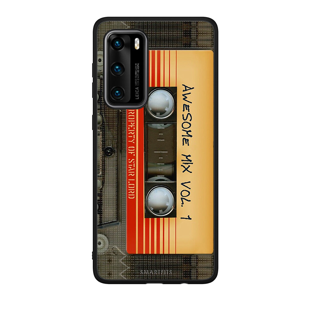 Huawei P40 Awesome Mix θήκη από τη Smartfits με σχέδιο στο πίσω μέρος και μαύρο περίβλημα | Smartphone case with colorful back and black bezels by Smartfits