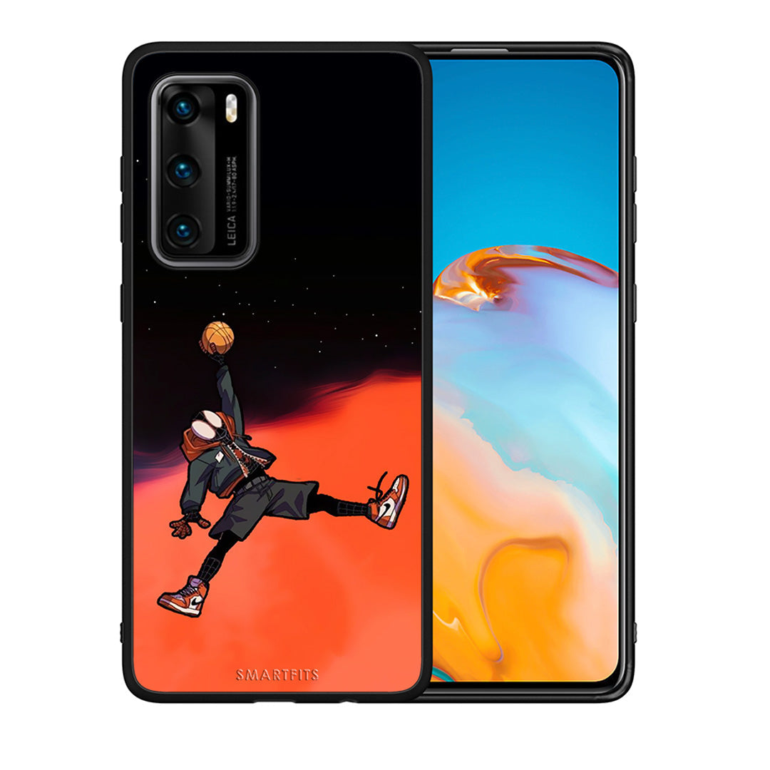 Θήκη Huawei P40 Basketball Hero από τη Smartfits με σχέδιο στο πίσω μέρος και μαύρο περίβλημα | Huawei P40 Basketball Hero case with colorful back and black bezels